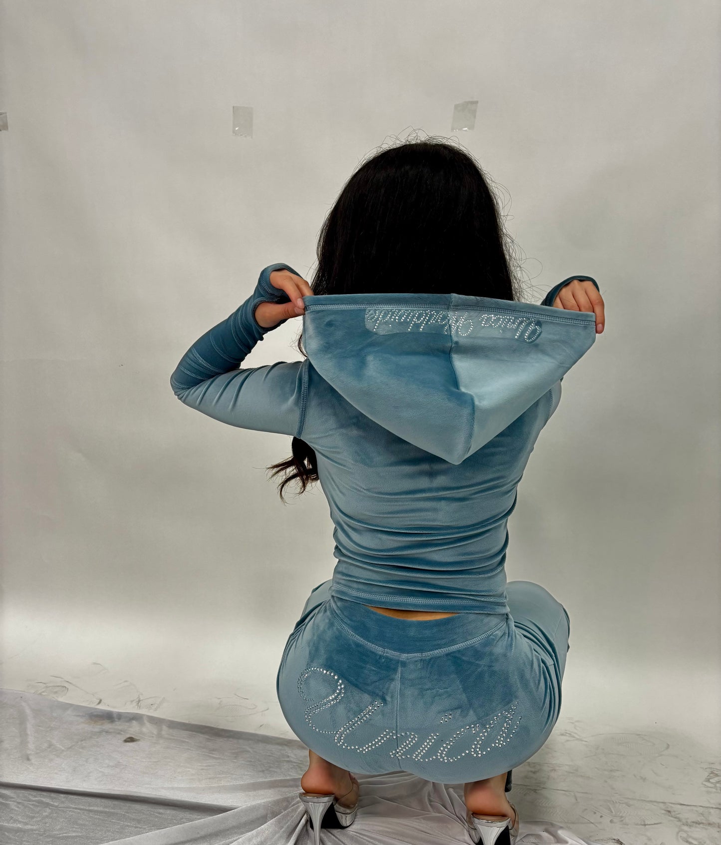 ICEDOLL Velour Flare Pants