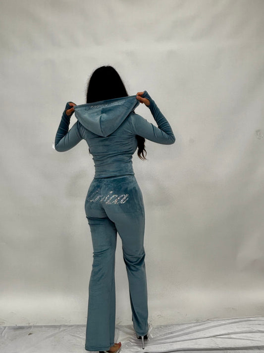 ICEDOLL Velour Flare Pants